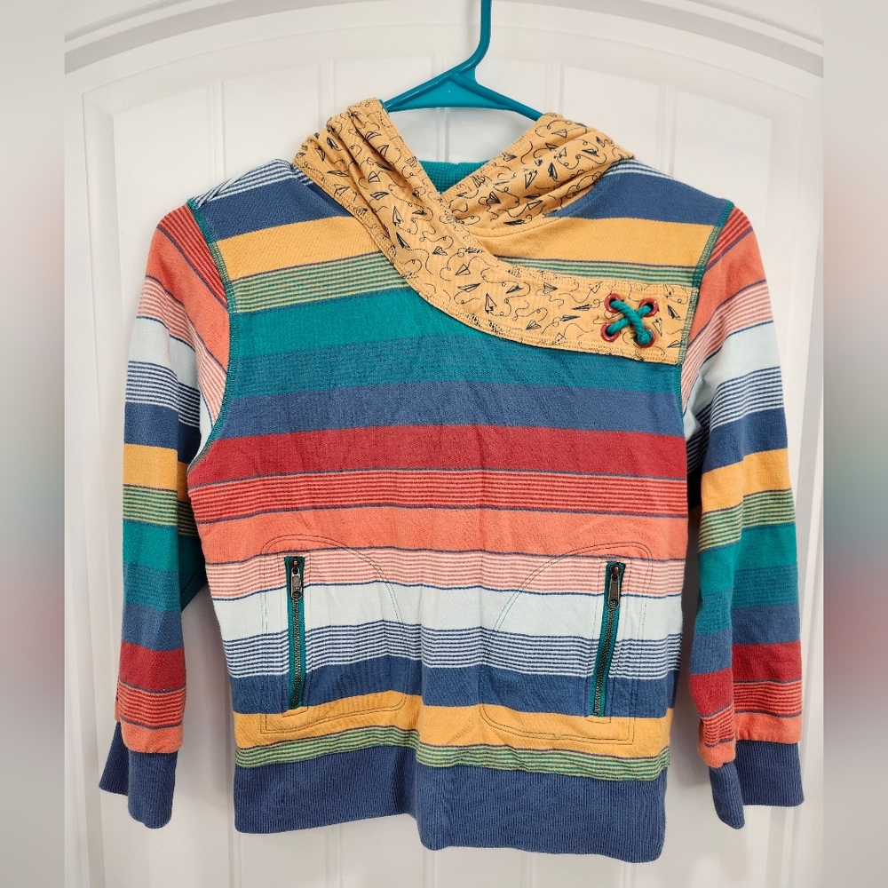 Matilda Jane Boys Size 8 Colorful Striped Hoodie Sweatshirt